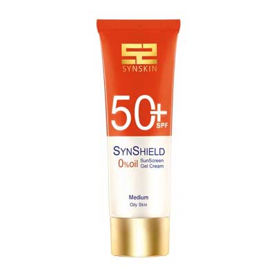 ژل کرم ضد آفتاب ساین اسکین بدون رنگ SPF 50 مدل SynShield مناسب پوست‌ چرب
